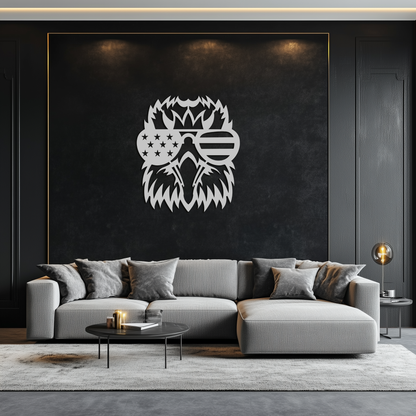 American Flag Eagle Silhouette Metal Wall Art – Patriotic Black Steel Home Decor- KAF496 - Tampa Home & Garden Store