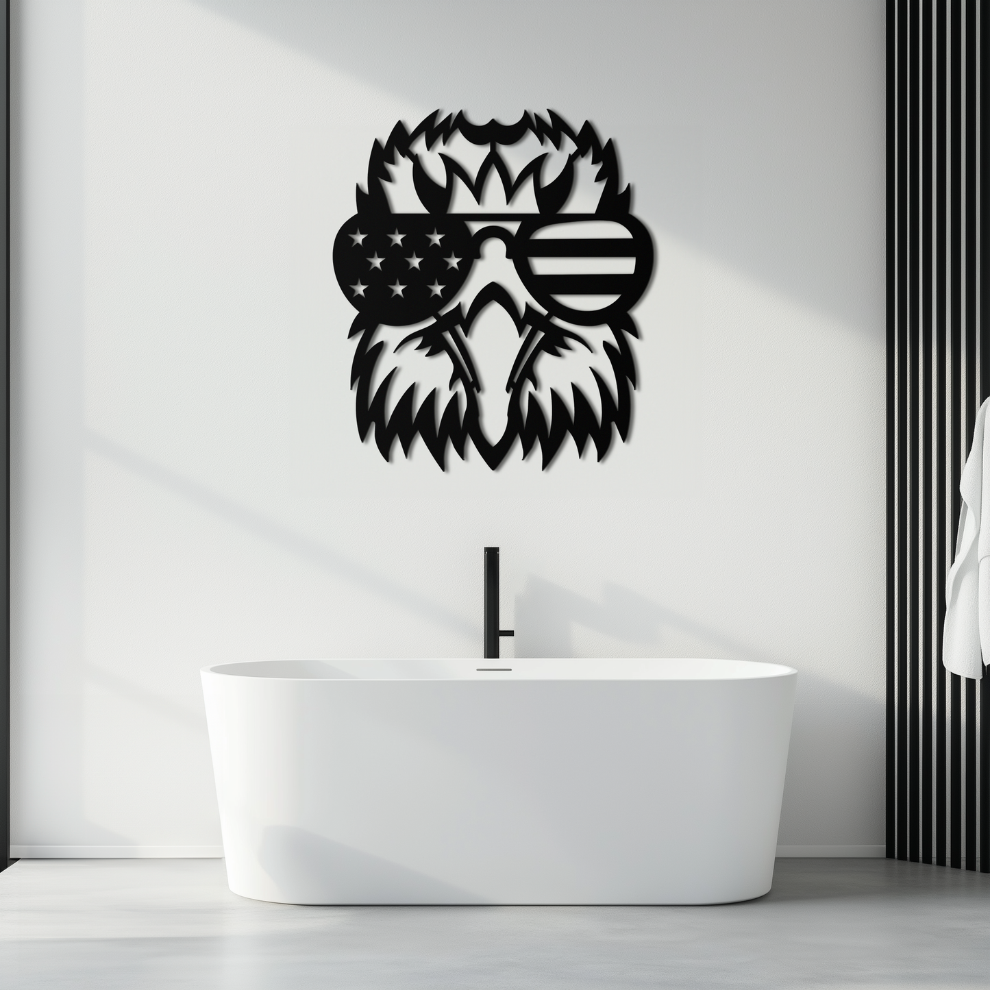 American Flag Eagle Silhouette Metal Wall Art – Patriotic Black Steel Home Decor- KAF496 - Tampa Home & Garden Store