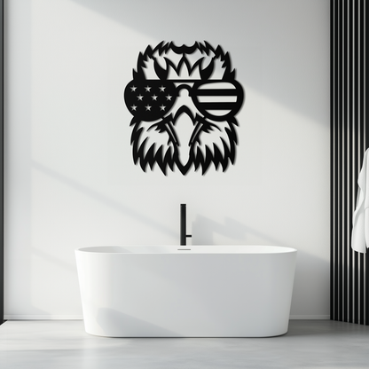 American Flag Eagle Silhouette Metal Wall Art – Patriotic Black Steel Home Decor- KAF496 - Tampa Home & Garden Store