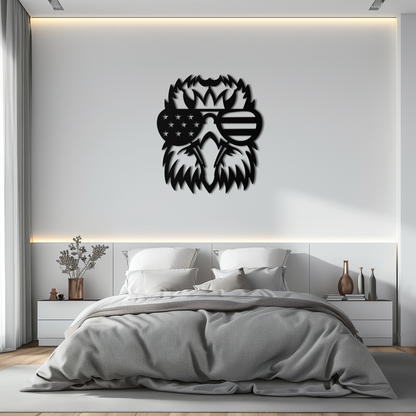 American Flag Eagle Silhouette Metal Wall Art – Patriotic Black Steel Home Decor- KAF496 - Tampa Home & Garden Store