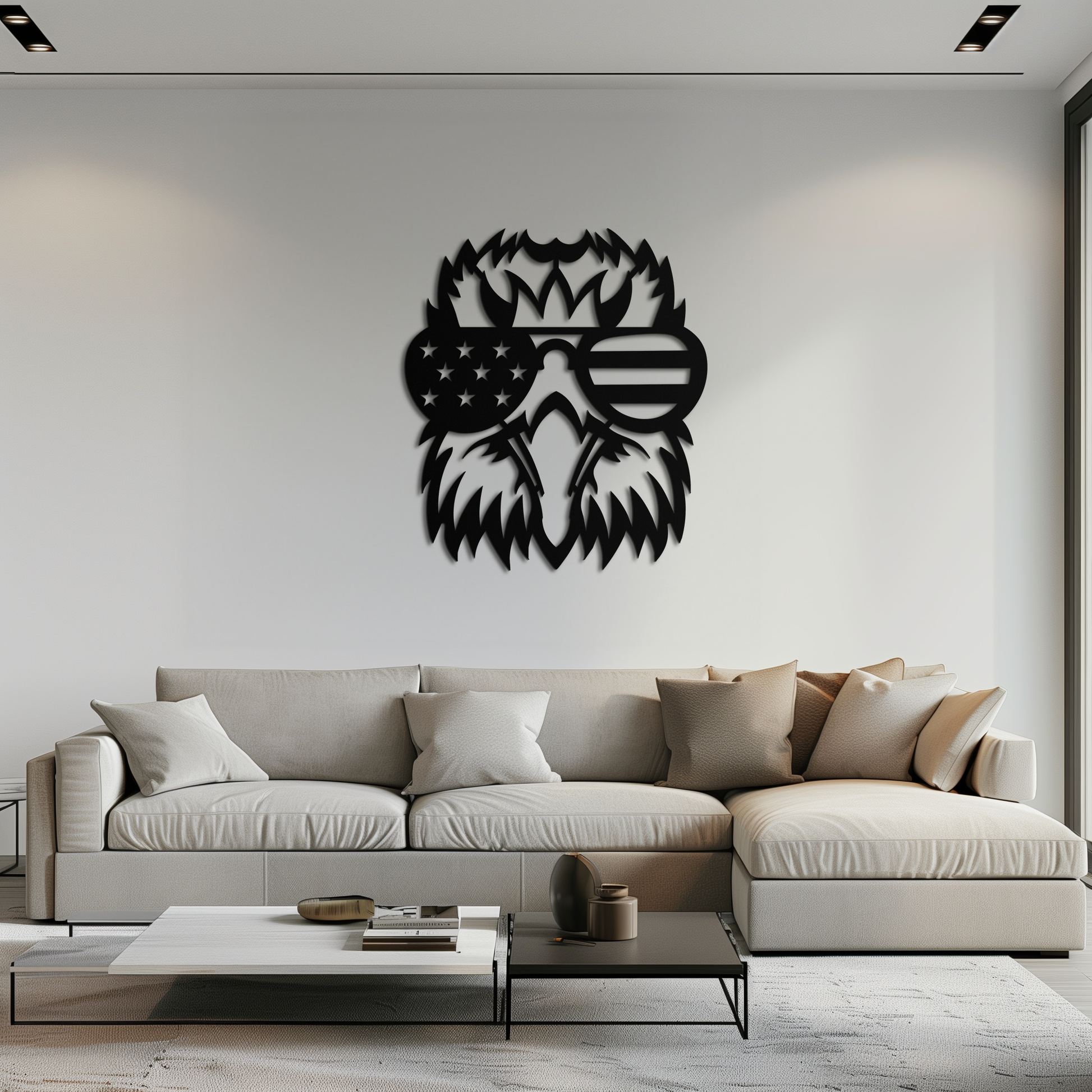 American Flag Eagle Silhouette Metal Wall Art – Patriotic Black Steel Home Decor- KAF496 - Tampa Home & Garden Store