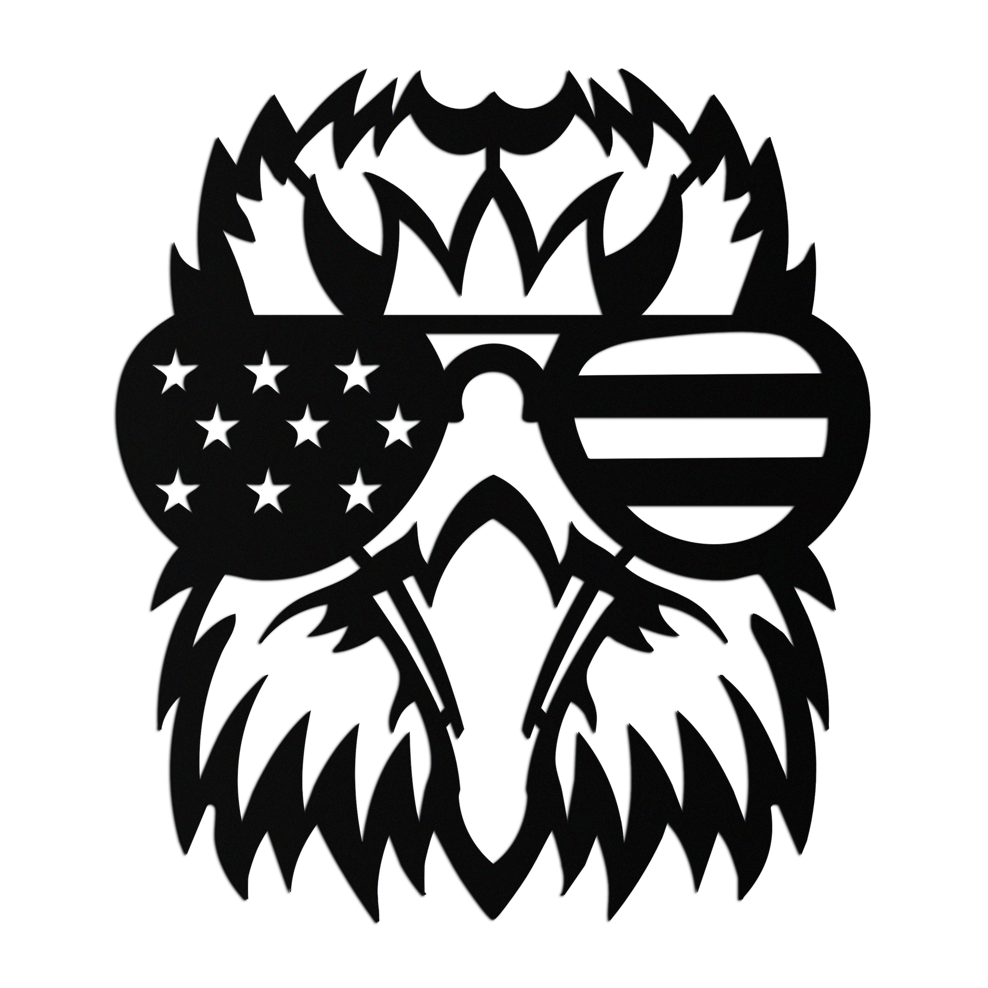 American Flag Eagle Silhouette Metal Wall Art – Patriotic Black Steel Home Decor- KAF496 - Tampa Home & Garden Store