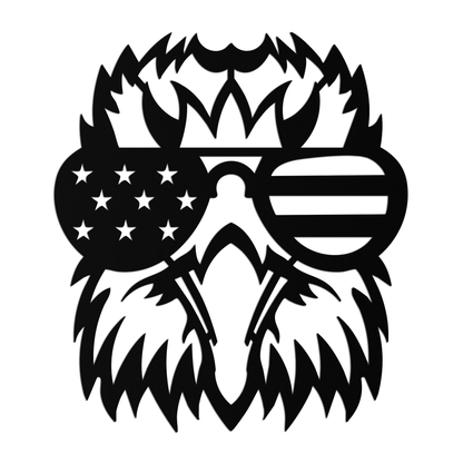 American Flag Eagle Silhouette Metal Wall Art – Patriotic Black Steel Home Decor- KAF496 - Tampa Home & Garden Store