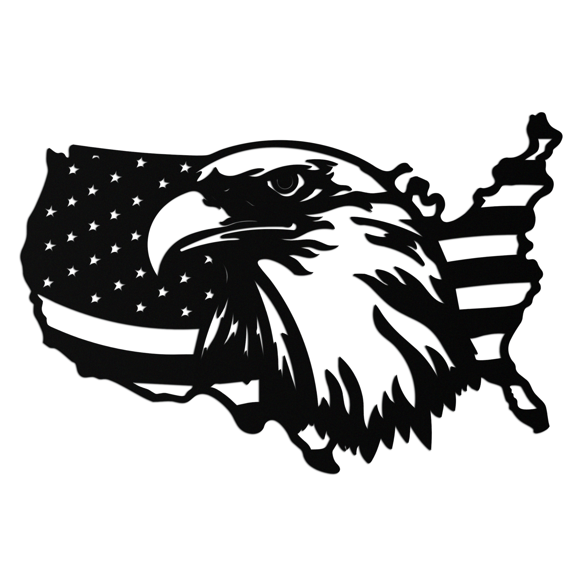 American Flag Eagle Silhouette Metal Wall Art – Patriotic USA Decor for Home & Office- KAF497 - Tampa Home & Garden Store