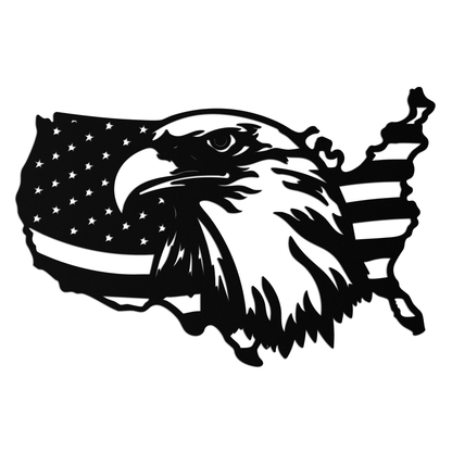 American Flag Eagle Silhouette Metal Wall Art – Patriotic USA Decor for Home & Office- KAF497 - Tampa Home & Garden Store