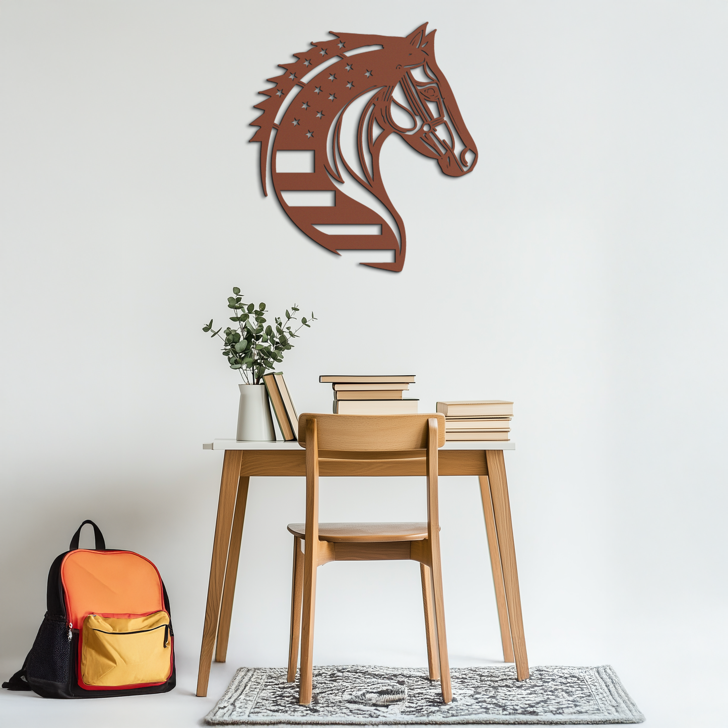 American Flag Horse Head Metal Wall Art – Patriotic Black Steel Equine Decor for Home, Barn and Ranch Interiors- KAF445 - Tampa Home & Garden Store