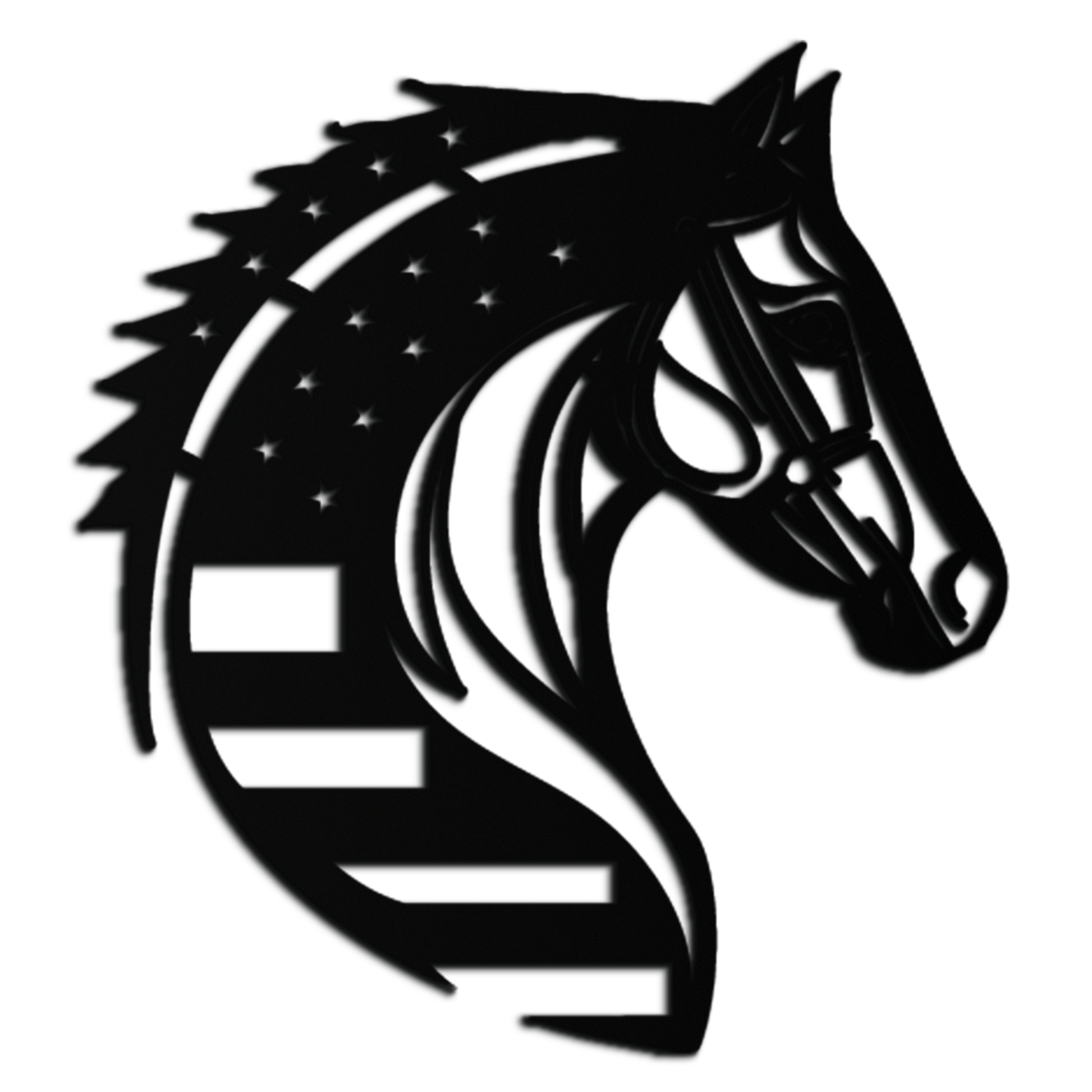 American Flag Horse Head Metal Wall Art – Patriotic Black Steel Equine Decor for Home, Barn and Ranch Interiors- KAF445 - Tampa Home & Garden Store