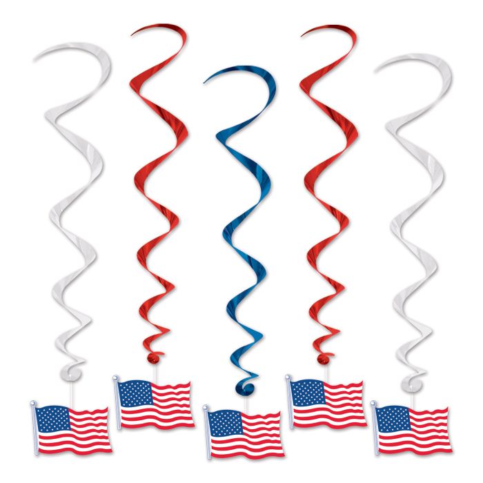 American Flag Whirls Hanging Decorations - Tampa Home & Garden Store