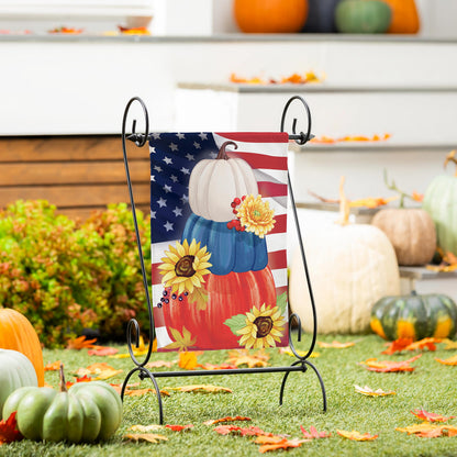 American Pumpkin Stack Suede Garden Flag - Tampa Home & Garden Store