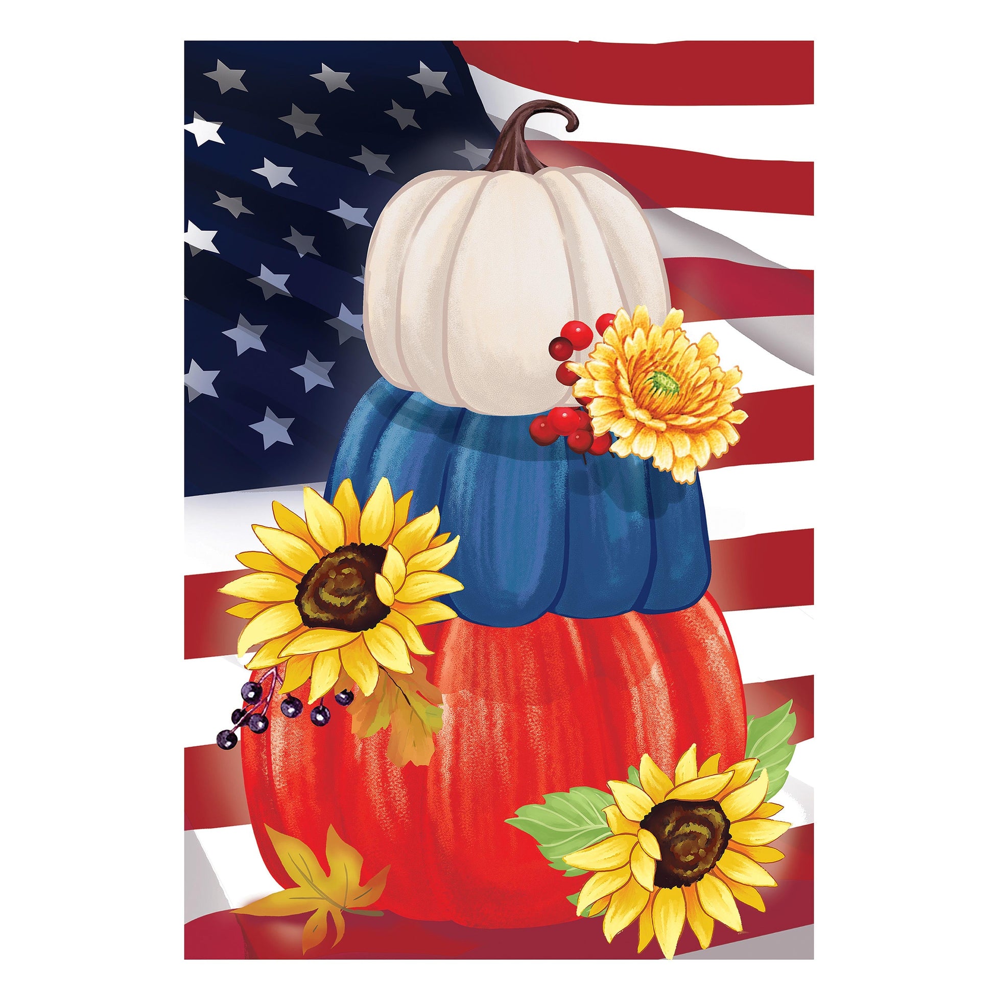 American Pumpkin Stack Suede Garden Flag - Tampa Home & Garden Store