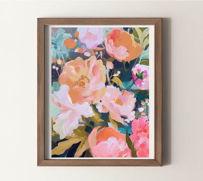 Lámina artística Entre las flores – Decoración de pared delicada y serena