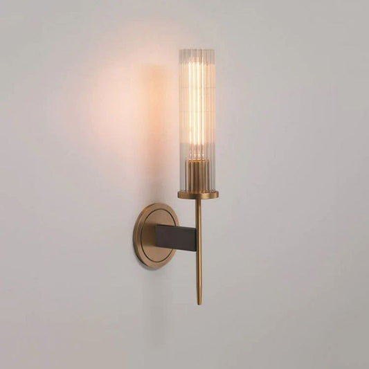 Solid Brass Wall Sconce with Glass Shade E26 15.7" Lamp - Tampa Home & Garden Store