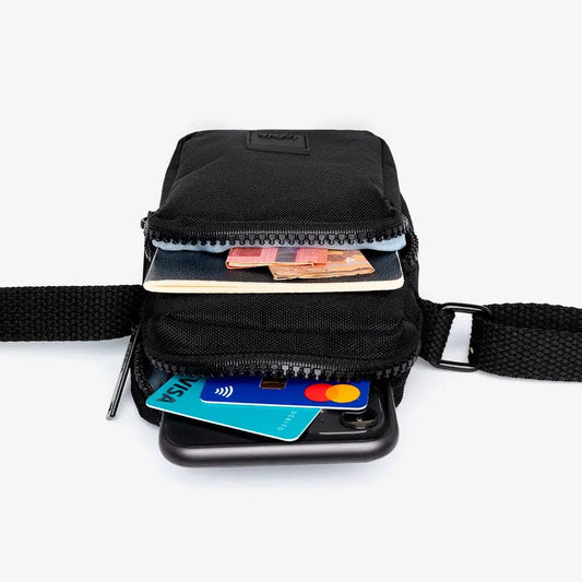 Amsterdam Bag Black Compact Shoulder Bag Lefrik USA fanny pack with card slots on Tampa Home & Garden Store