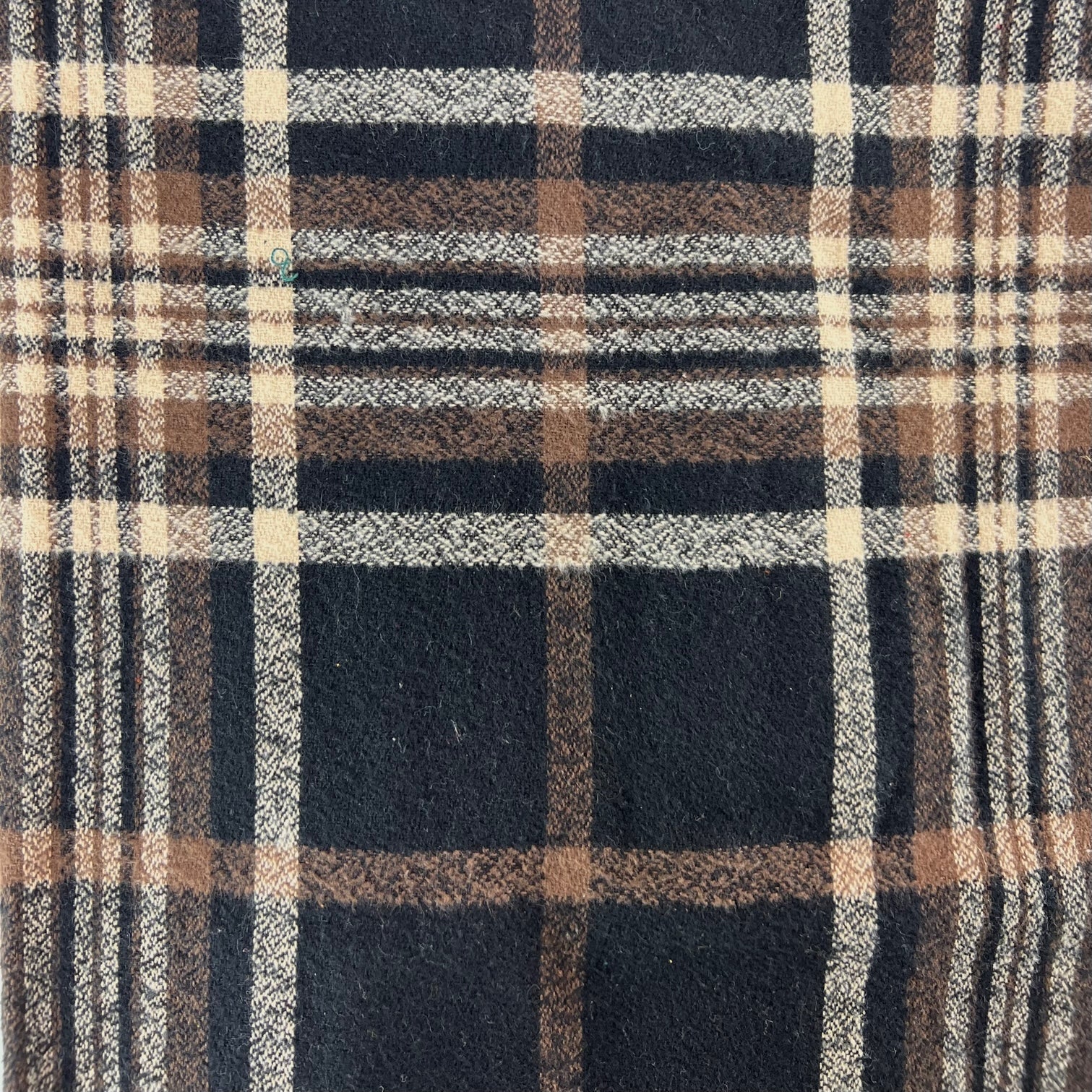 An Autumn Evening Plaid - Deep Rich Tones of Black, Milk Chocolate and Creamy White Plaid Flannel Infinity or Blanket Scarf - Tampa Home & Garden Store