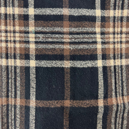 An Autumn Evening Plaid - Deep Rich Tones of Black, Milk Chocolate and Creamy White Plaid Flannel Infinity or Blanket Scarf - Tampa Home & Garden Store