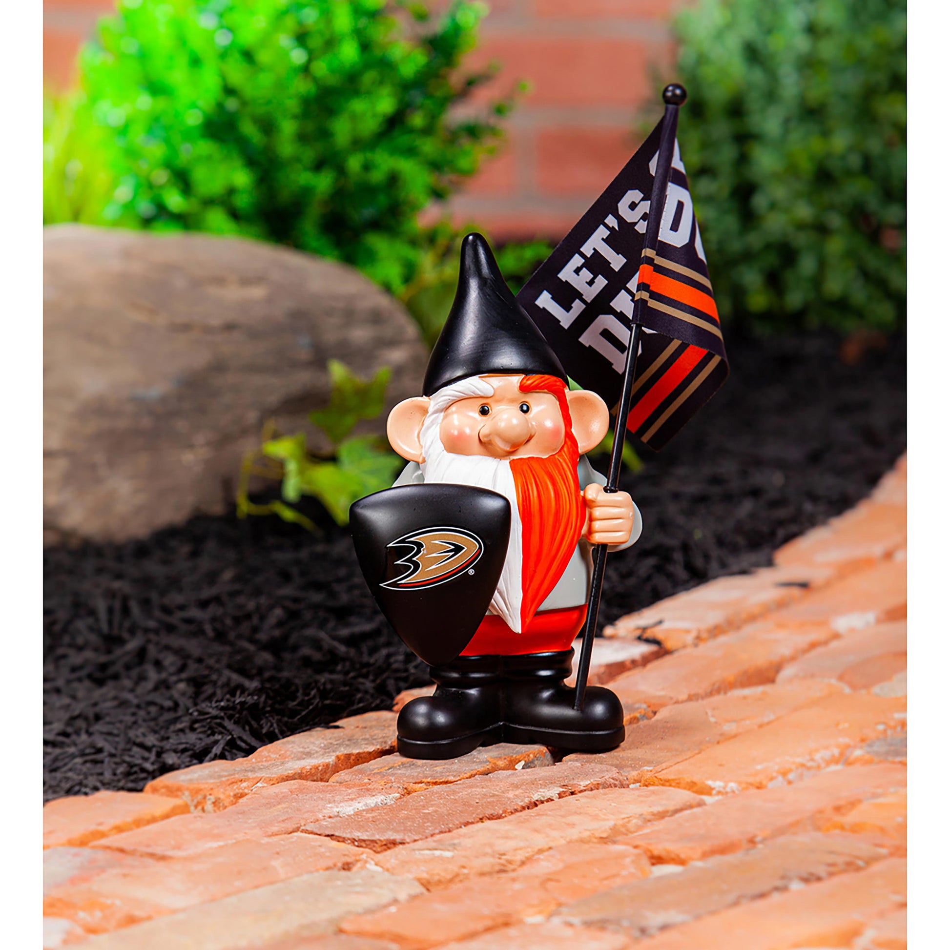 Anaheim Ducks, Flag Holder Gnome - Tampa Home & Garden Store