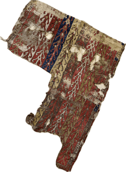 Anatolian Tribal Rug Fragment | 19th Century Wool Textile Art 70" x 52" - Tampa Home & Garden Store