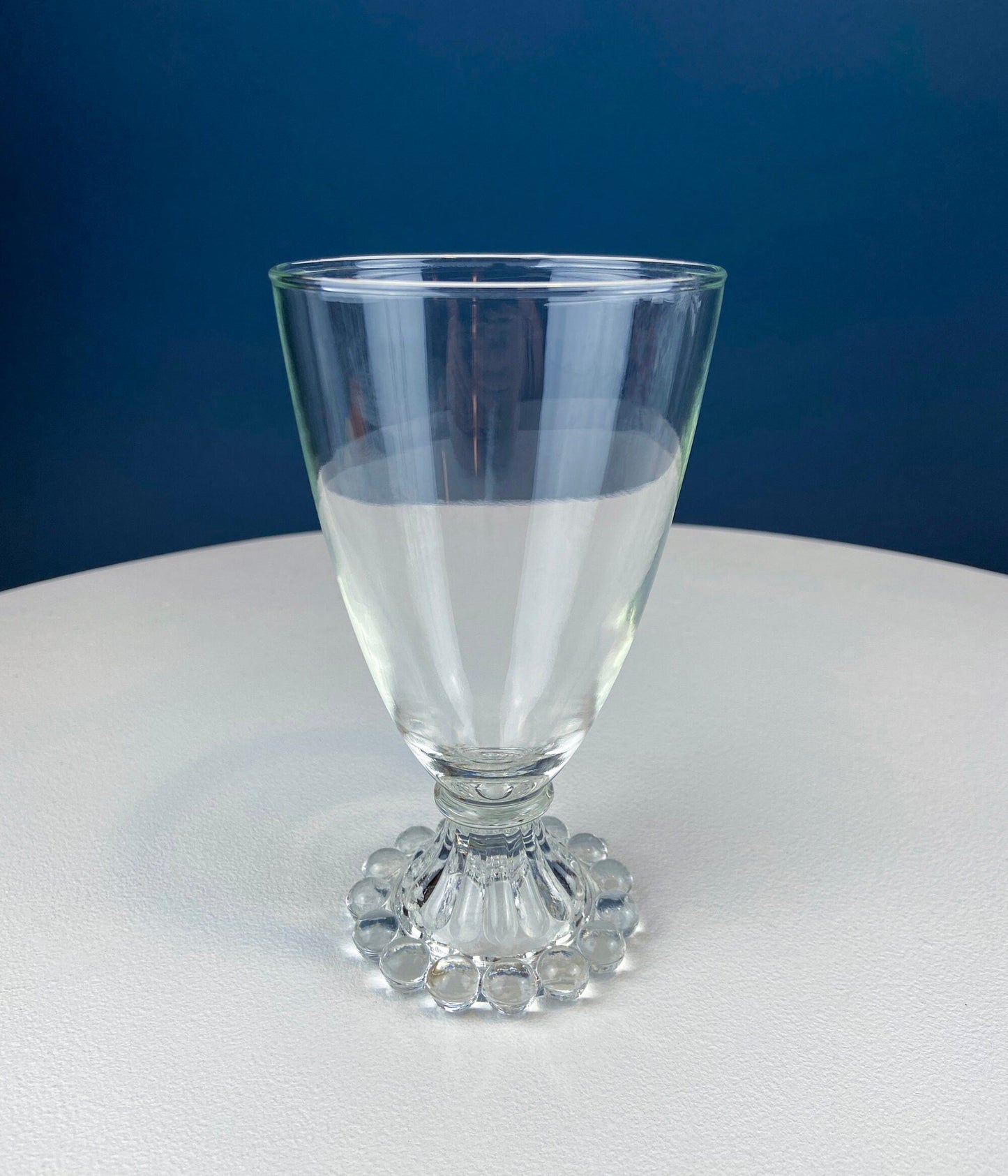 Anchor Hocking Water, Wine, Juice Goblets. Set of Six. Beaded Base. Berwick or Boopie Pattern. Mid C Modern Stemware. Dining Room Decor. - Tampa Home & Garden Store