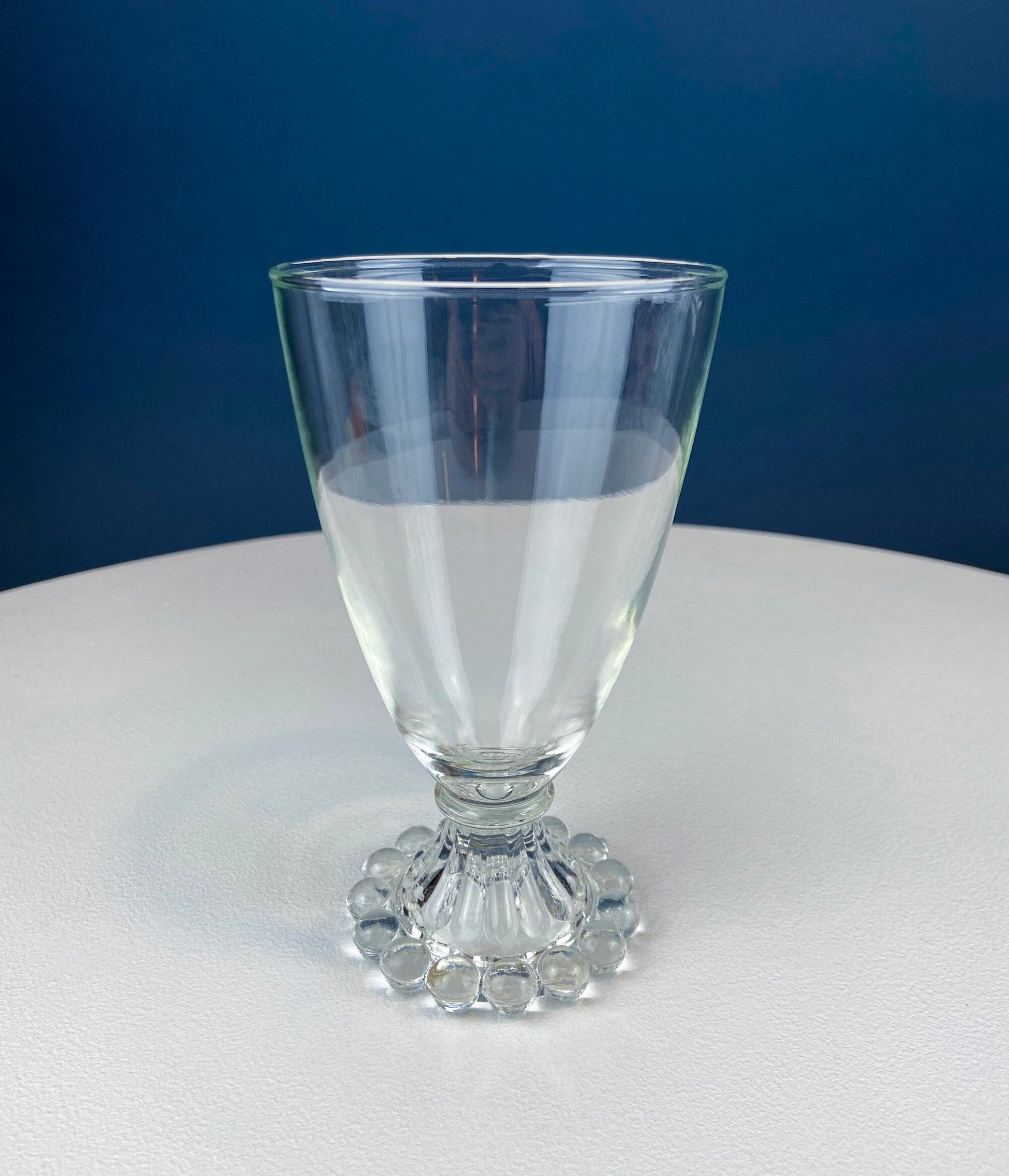Anchor Hocking Water, Wine, Juice Goblets. Set of Six. Beaded Base. Berwick or Boopie Pattern. Mid C Modern Stemware. Dining Room Decor. - Tampa Home & Garden Store