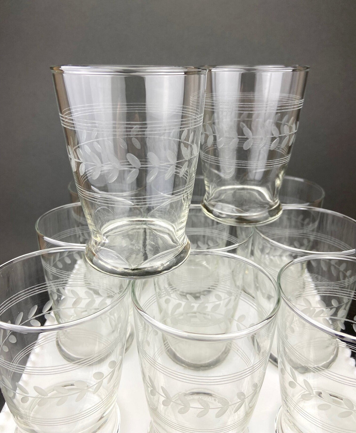 Anchor Hocking Water, Wine, Juice Goblets. Set of Six. Beaded Base. Berwick or Boopie Pattern. Mid C Modern Stemware. Dining Room Decor. - Tampa Home & Garden Store