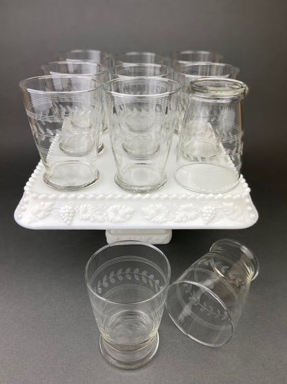 Anchor Hocking Water, Wine, Juice Goblets. Set of Six. Beaded Base. Berwick or Boopie Pattern. Mid C Modern Stemware. Dining Room Decor. - Tampa Home & Garden Store