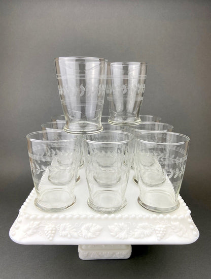Anchor Hocking Water, Wine, Juice Goblets. Set of Six. Beaded Base. Berwick or Boopie Pattern. Mid C Modern Stemware. Dining Room Decor. - Tampa Home & Garden Store