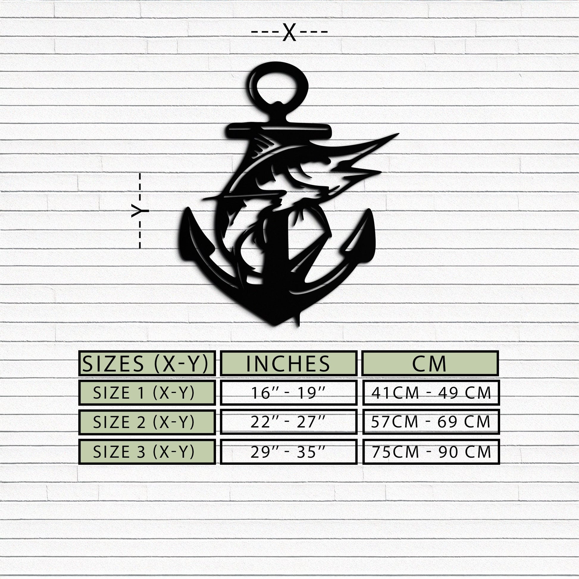 Anchor and Fish Metal Wall Art – Nautical-Inspired Design for Sea Lovers- KAF668 - Tampa Home & Garden Store