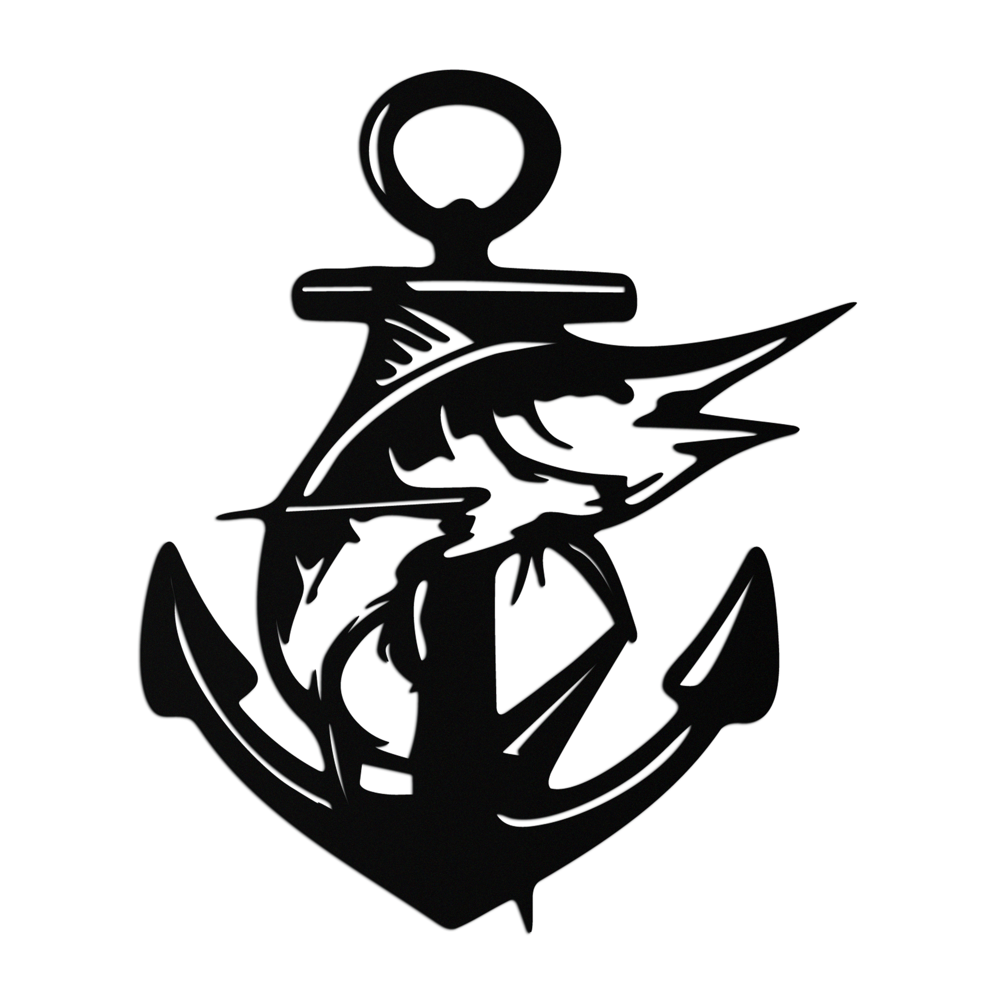 Anchor and Fish Metal Wall Art – Nautical-Inspired Design for Sea Lovers- KAF668 - Tampa Home & Garden Store