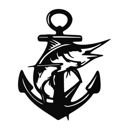 Anchor and Fish Metal Wall Art – Nautical-Inspired Design for Sea Lovers- KAF668 - Tampa Home & Garden Store