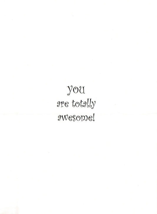 Andis Roller Blade Girl birthday card with you are totally awesome on white card on Tampa Home & Garden Store