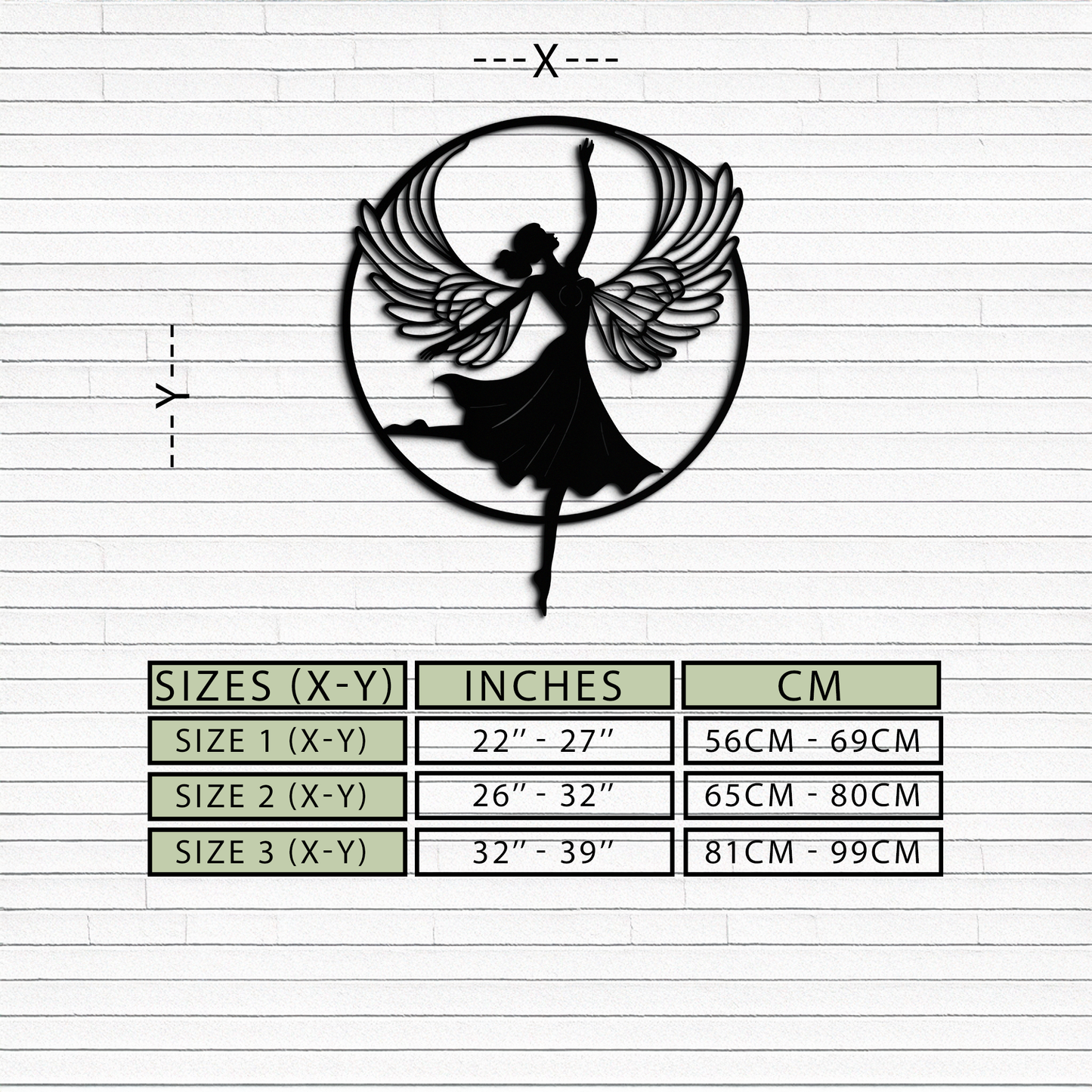 Angel Dancer Metal Wall Art – Winged Woman Silhouette Steel Decor for Elegant and Spiritual Interiors- KAF334 - Tampa Home & Garden Store