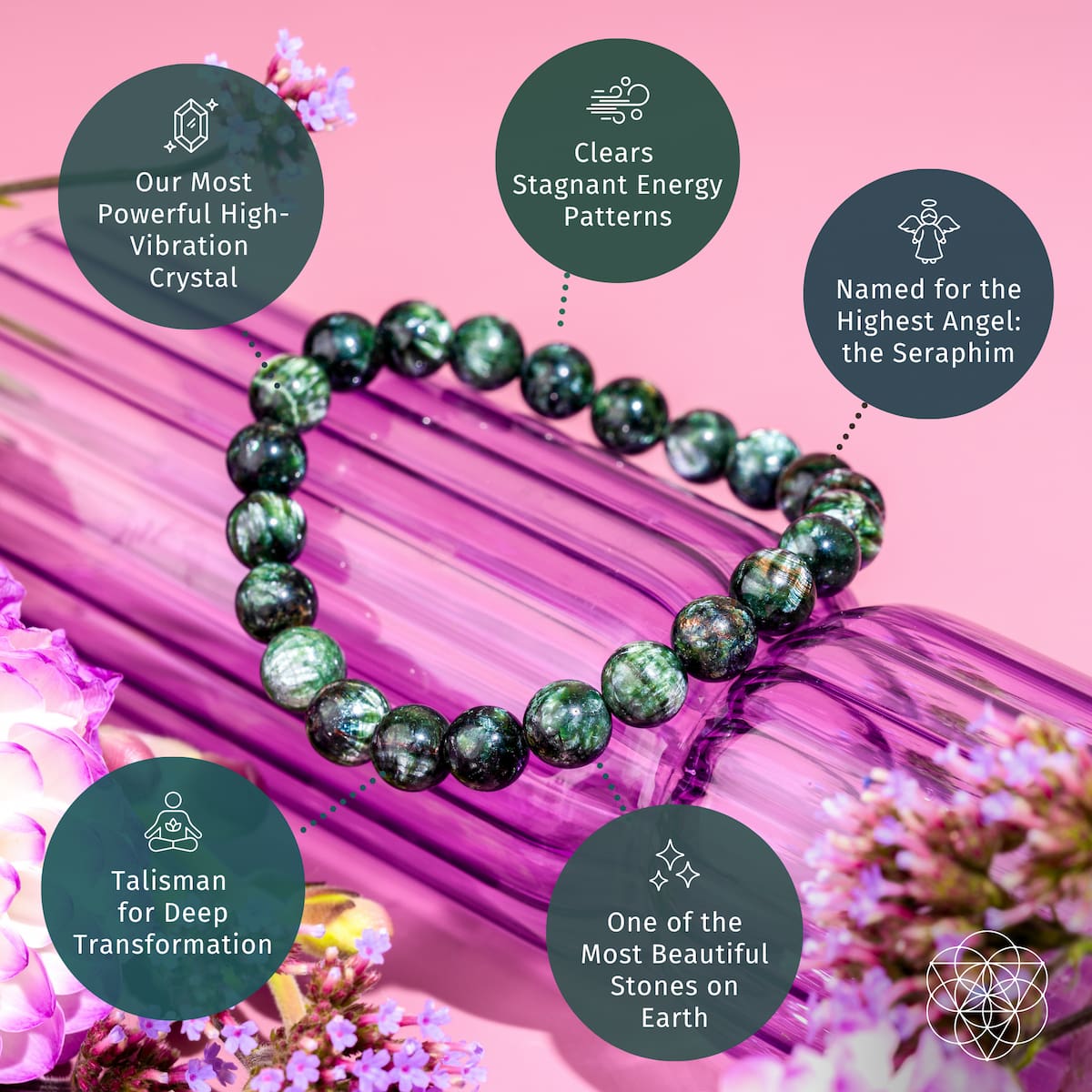Angel Energy – Rare Seraphinite Bracelet of Transformation - Tampa Home & Garden Store