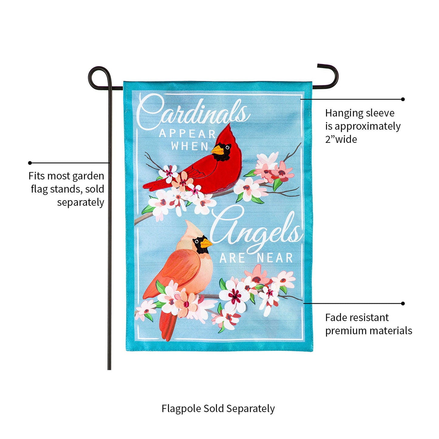 Angels are Near Garden Linen Flag - Tampa Home & Garden Store