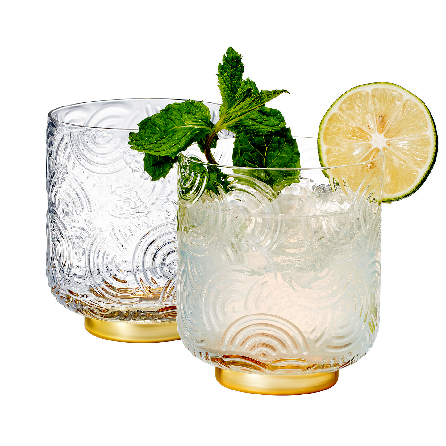 Metropolitan Lowball Glassware Set and Two Glasses