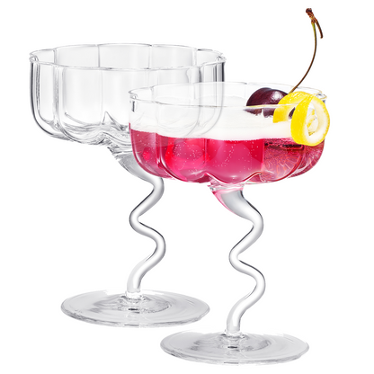 Asteria Clear Champagne Coupe Glass Set of Two