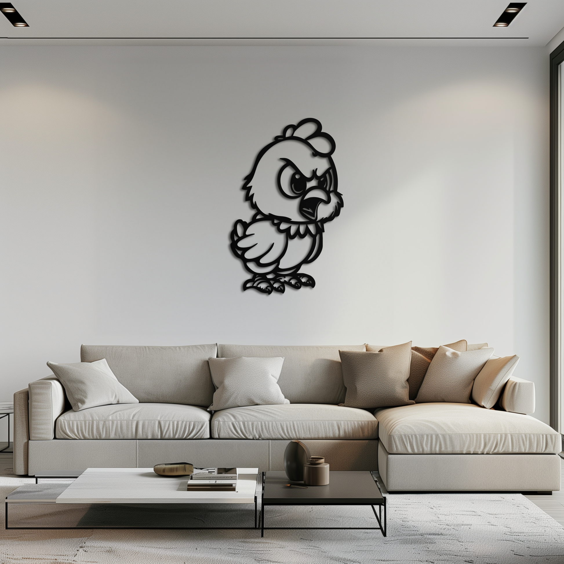 Angry Chick Metal Wall Art – Cartoon Chicken Silhouette Wall Decor-KAF618 - Tampa Home & Garden Store