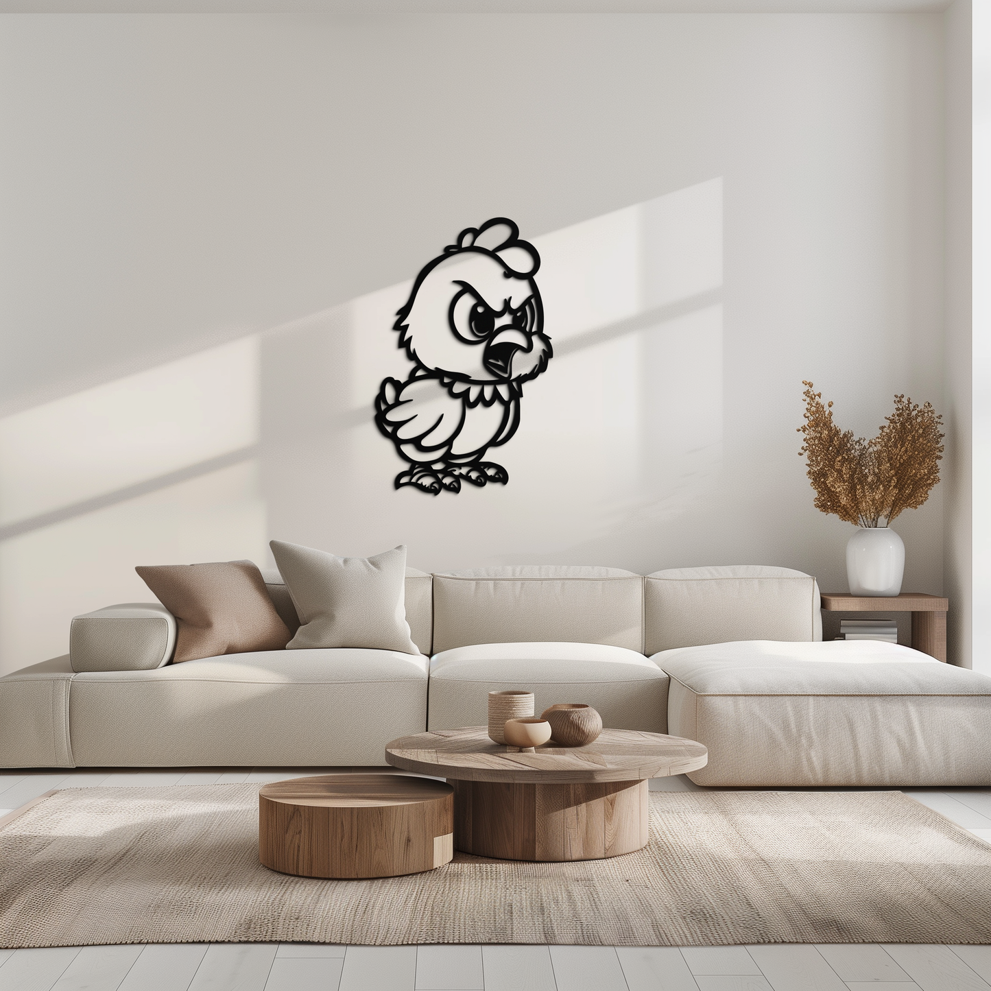 Angry Chick Metal Wall Art – Cartoon Chicken Silhouette Wall Decor-KAF618 - Tampa Home & Garden Store