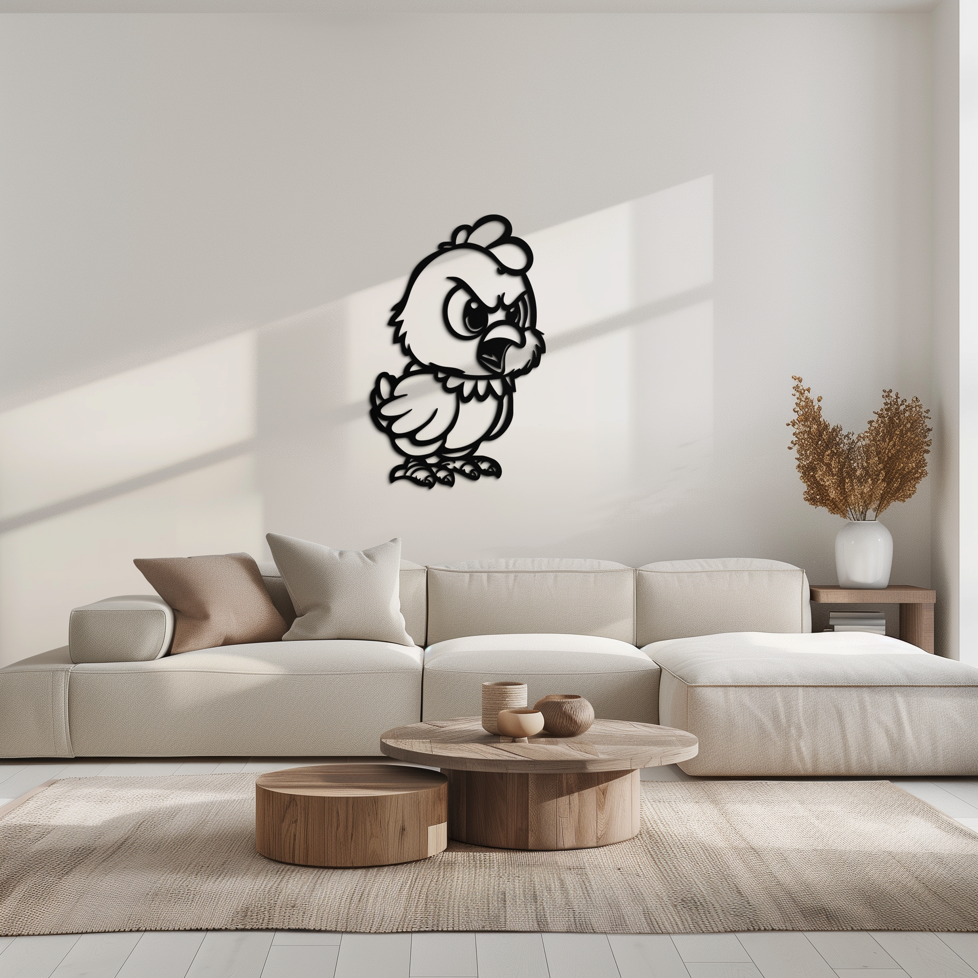 Angry Chick Metal Wall Art – Cartoon Chicken Silhouette Wall Decor-KAF618 - Tampa Home & Garden Store