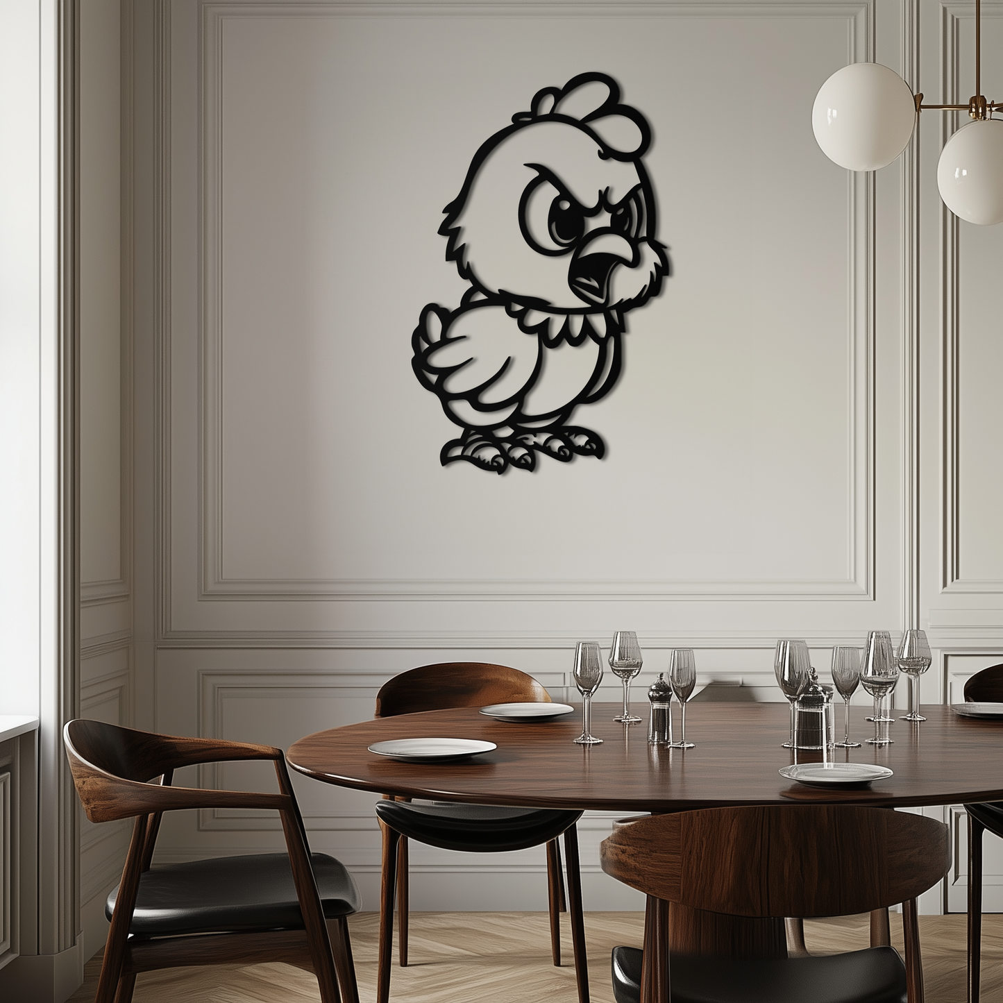 Angry Chick Metal Wall Art – Cartoon Chicken Silhouette Wall Decor-KAF618 - Tampa Home & Garden Store
