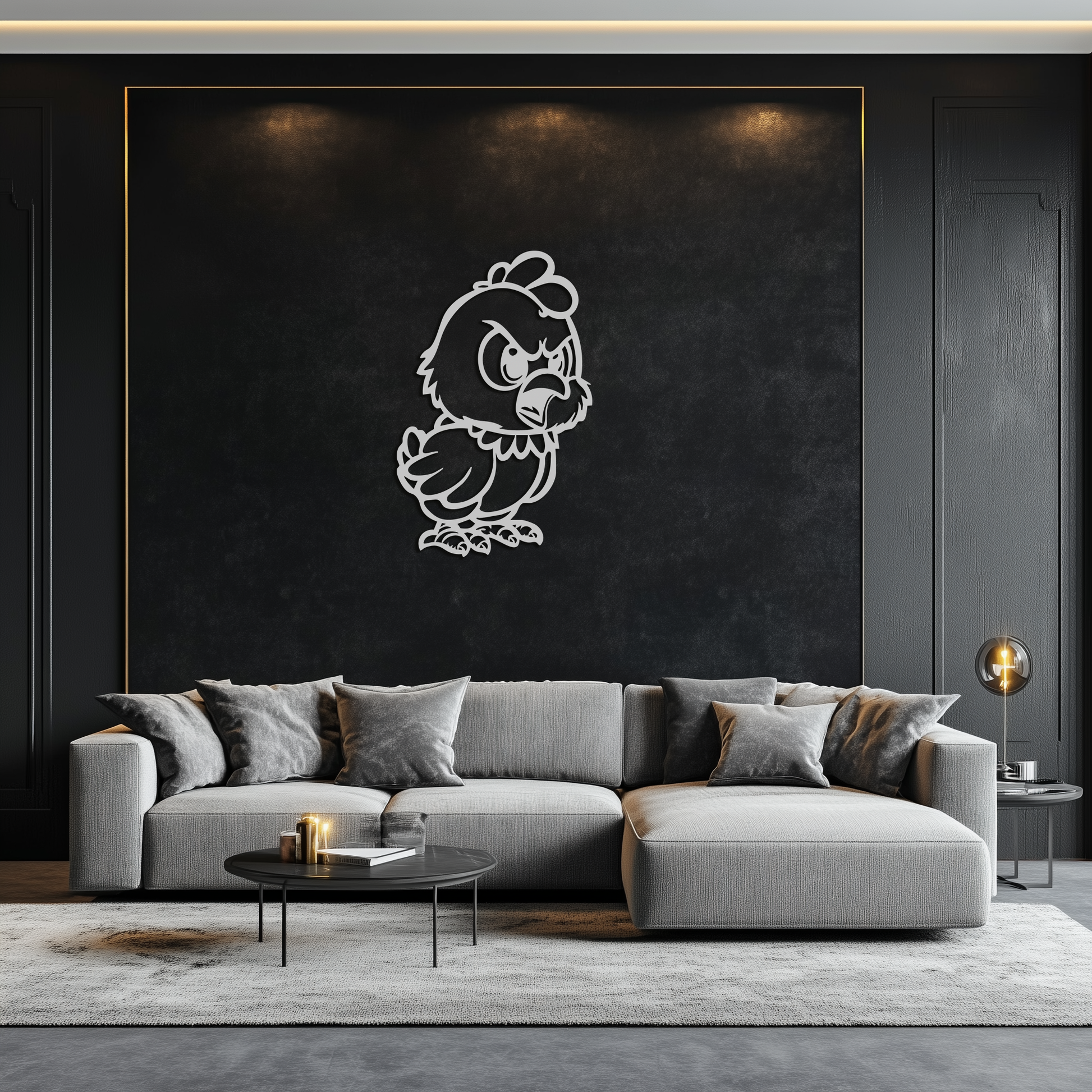 Angry Chick Metal Wall Art – Cartoon Chicken Silhouette Wall Decor-KAF618 - Tampa Home & Garden Store