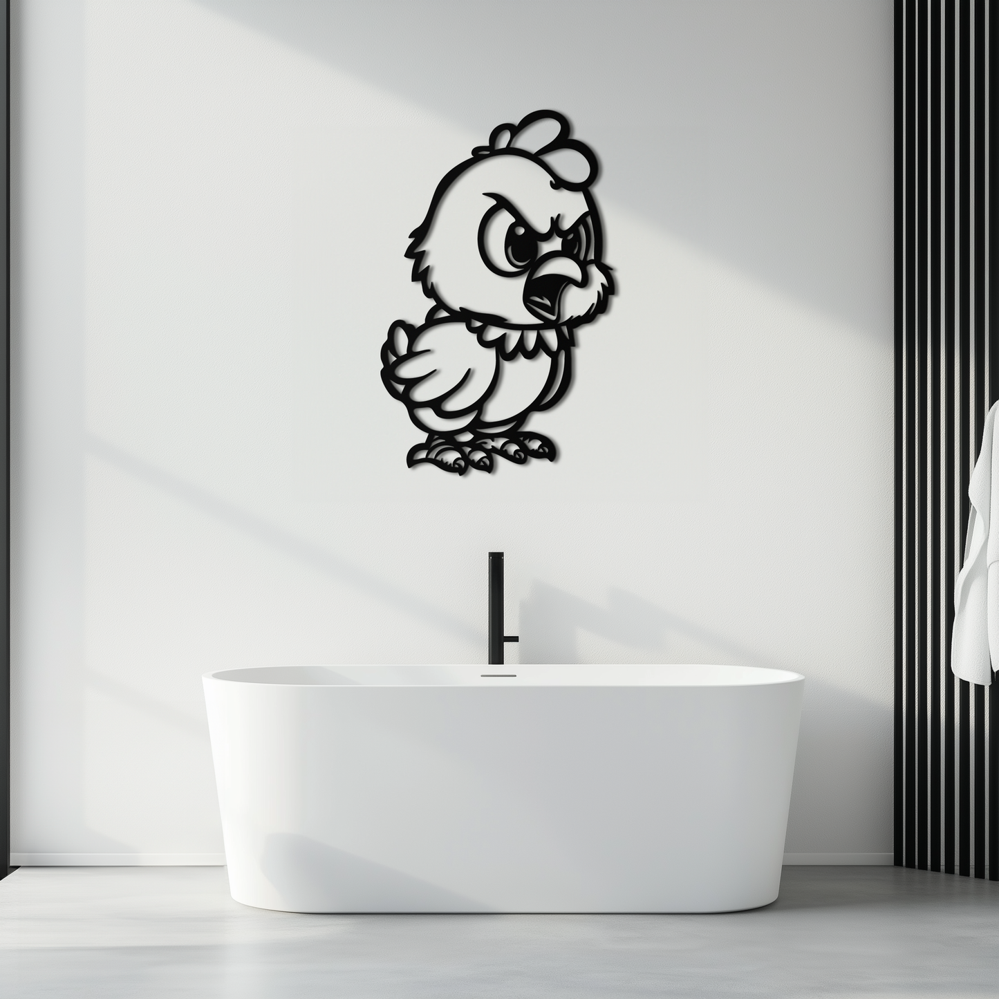 Angry Chick Metal Wall Art – Cartoon Chicken Silhouette Wall Decor-KAF618 - Tampa Home & Garden Store