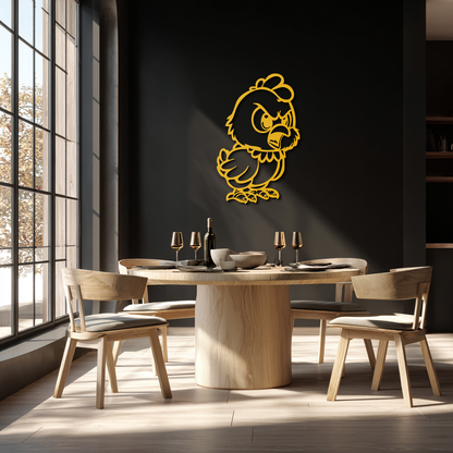 Angry Chick Metal Wall Art – Cartoon Chicken Silhouette Wall Decor-KAF618 - Tampa Home & Garden Store