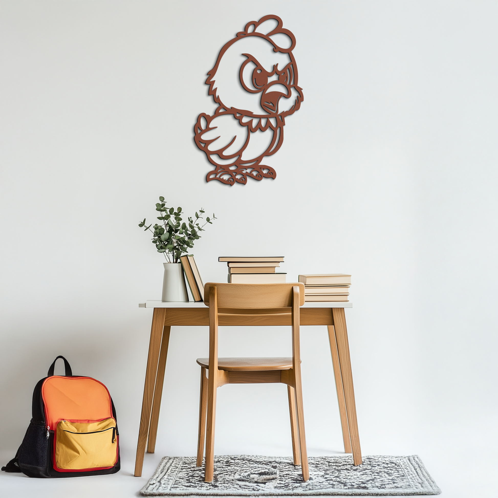 Angry Chick Metal Wall Art – Cartoon Chicken Silhouette Wall Decor-KAF618 - Tampa Home & Garden Store