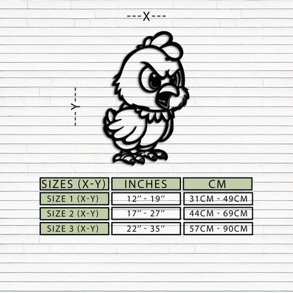 Angry Chick Metal Wall Art – Cartoon Chicken Silhouette Wall Decor-KAF618 - Tampa Home & Garden Store