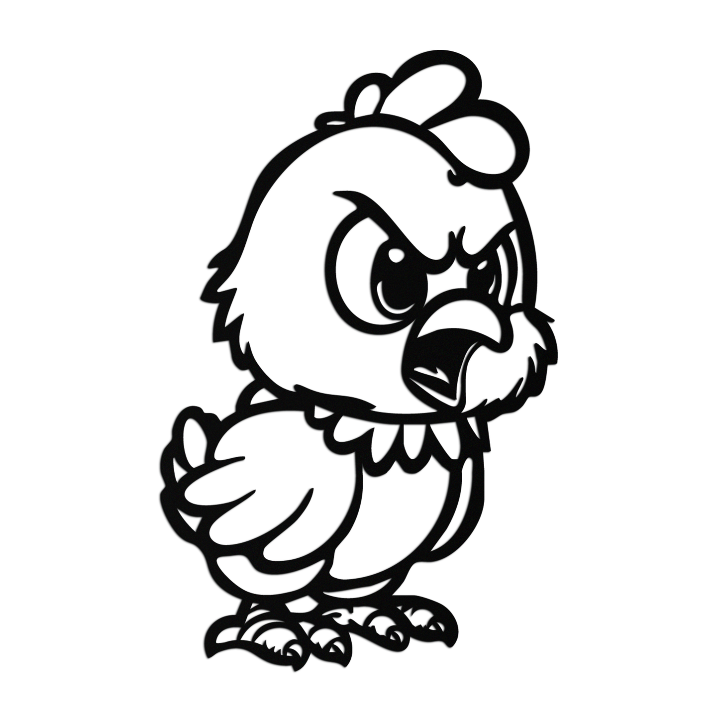 Angry Chick Metal Wall Art – Cartoon Chicken Silhouette Wall Decor-KAF618 - Tampa Home & Garden Store