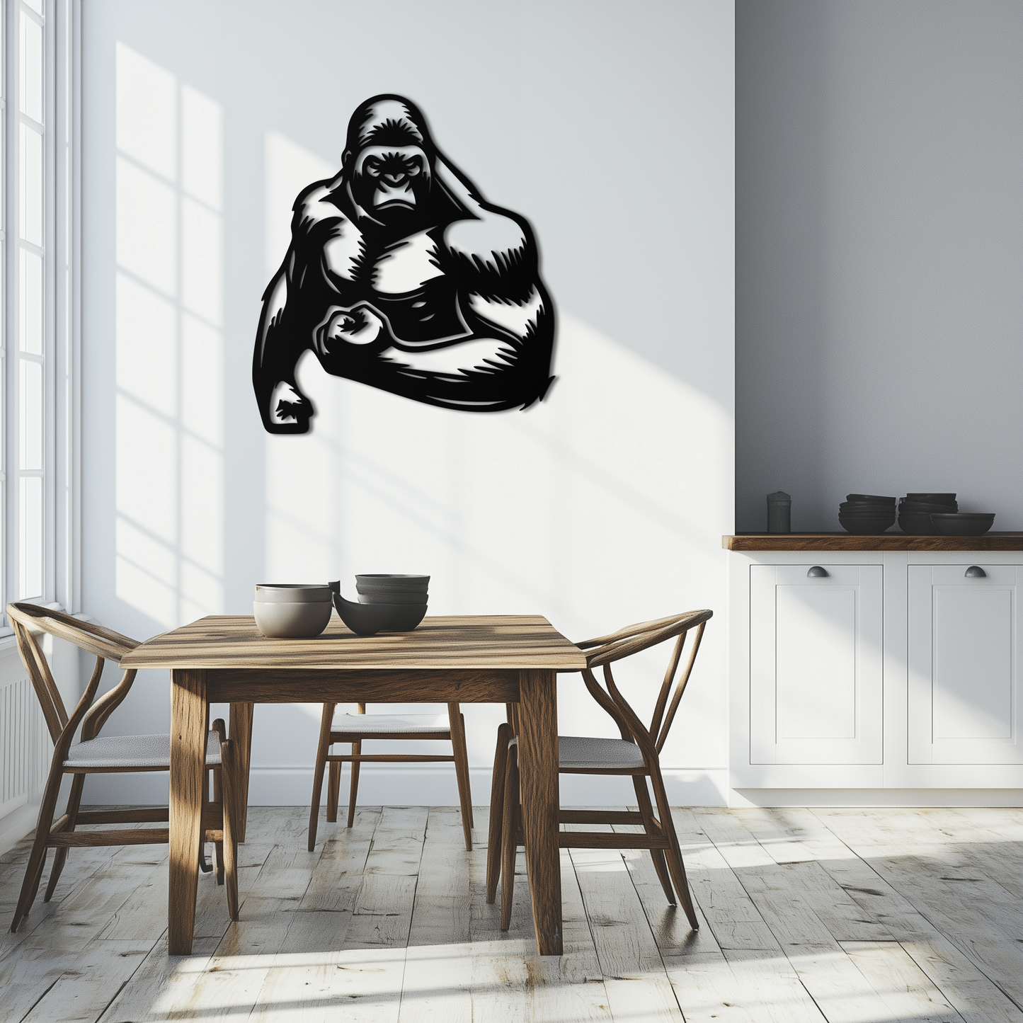 Angry Gorilla Metal Wall Art – Fierce Jungle Animal Decor for Gym and Man Cave- KAF592 - Tampa Home & Garden Store
