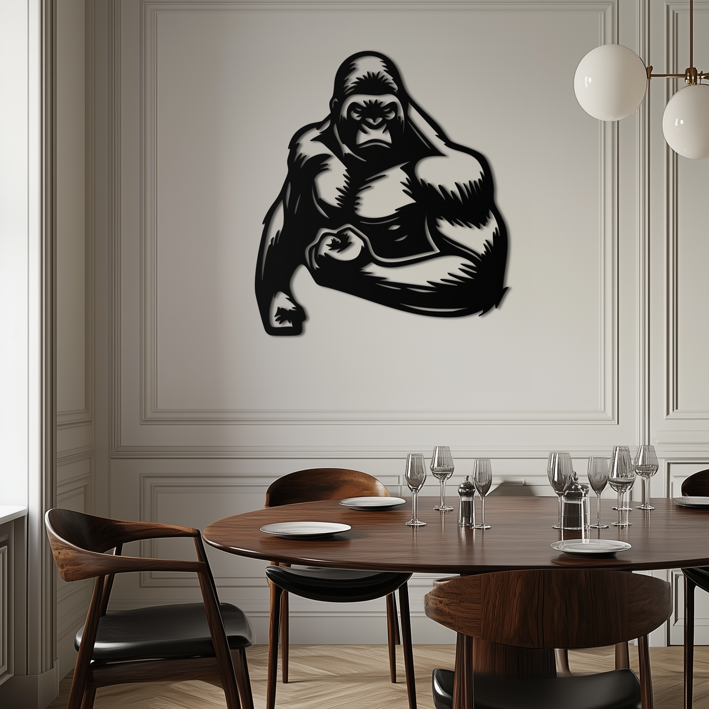 Angry Gorilla Metal Wall Art – Fierce Jungle Animal Decor for Gym and Man Cave- KAF592 - Tampa Home & Garden Store