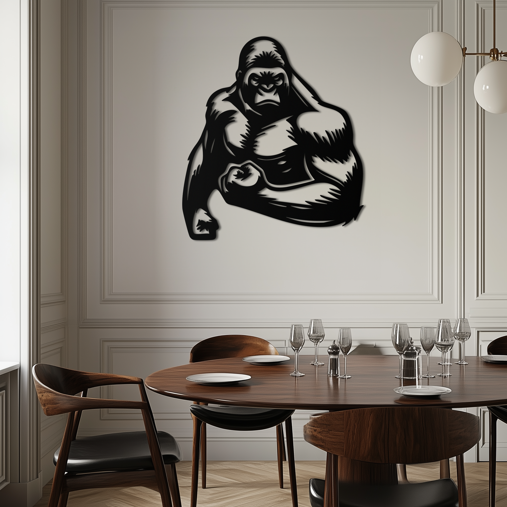 Angry Gorilla Metal Wall Art – Fierce Jungle Animal Decor for Gym and Man Cave- KAF592 - Tampa Home & Garden Store