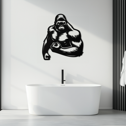 Angry Gorilla Metal Wall Art – Fierce Jungle Animal Decor for Gym and Man Cave- KAF592 - Tampa Home & Garden Store