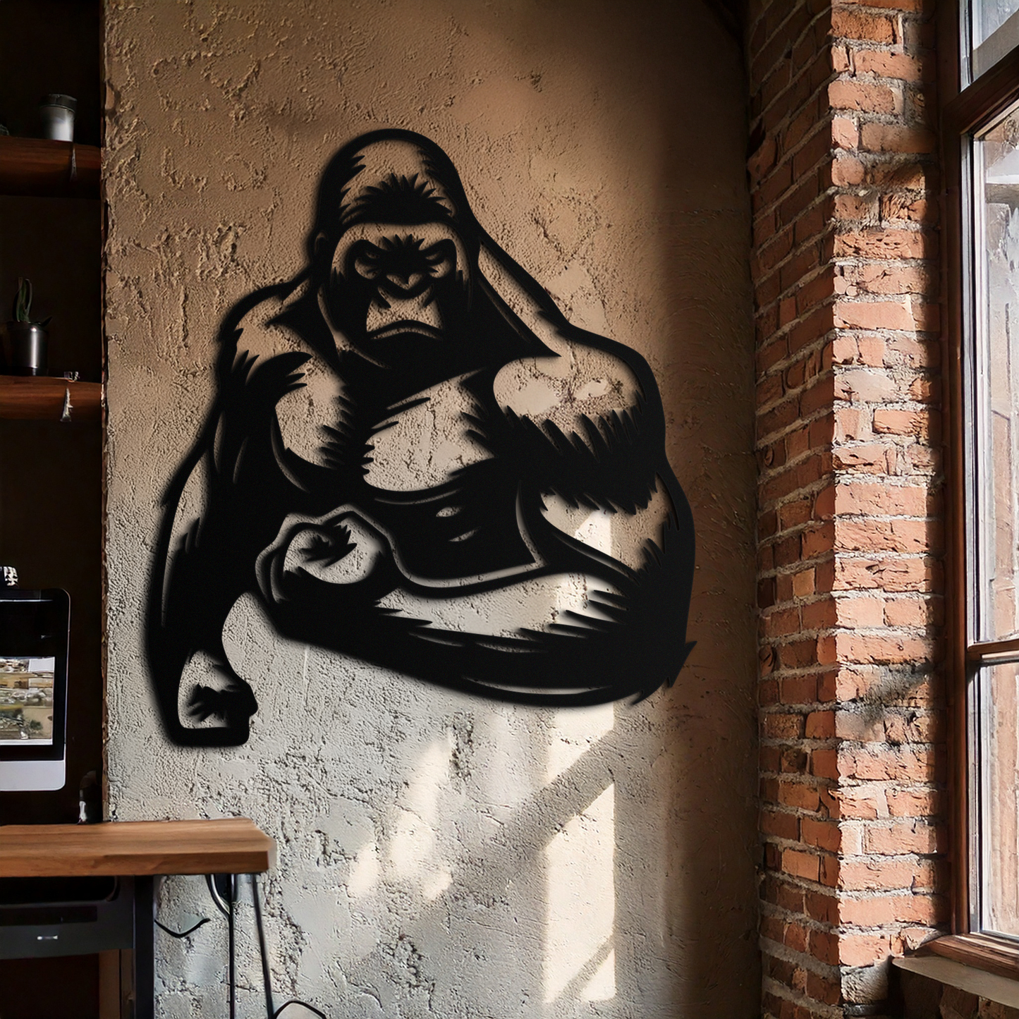 Angry Gorilla Metal Wall Art – Fierce Jungle Animal Decor for Gym and Man Cave- KAF592 - Tampa Home & Garden Store